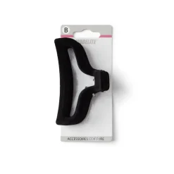 Pince à cheveux contours aspect velours noir 10cm