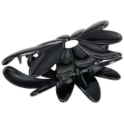 Pince à cheveux en plastique noir brillant