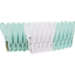 Pince à linge bleu opaque blanc x20