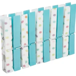 Pince à linge motif pois multicolore x10