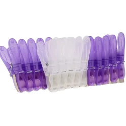 Pince à linge violet blanc x20