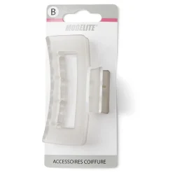 Pince cheveux blanc mat rectangulaire L8cm