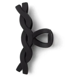 Pince cheveux crocodile noir mat effet torsadé L11cm