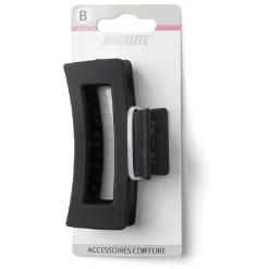 Pince cheveux noir mat rectangulaire L9cm