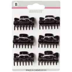 Pince crocodile noir brillant L.4 cm x4