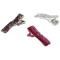 Pince crocodile pailleté x3