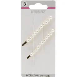 Pince guiche perle dorée L.7 cm x2