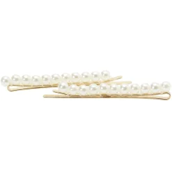 Pince guiche perle dorée L.7 cm x2