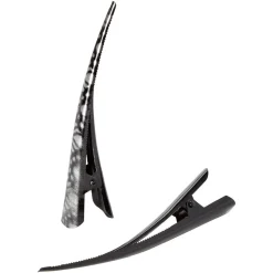 Pince Ibis métal uni et imprimé noir gris L13 cm x2