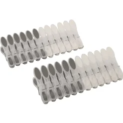 Pinces à linge gris et blanc x 24
