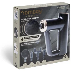 Pistolet de massage 4 têtes interchangeables et 6 vitesses