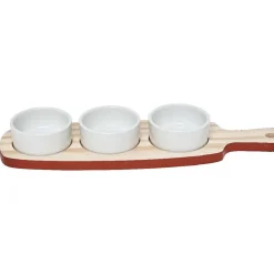 Planche à apéritifs 3 coupelles blanc naturel