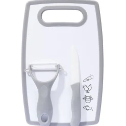 Planche à découper avec couteau et éplucheur