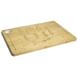 Planche à découper bambou avec rigole et récupérateur de jus 38x28x1,5cm