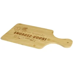 Planche à découper bambou Engagez-vous ! 33x18,5cm