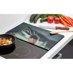 Planche à découper cache plaque design chef x2