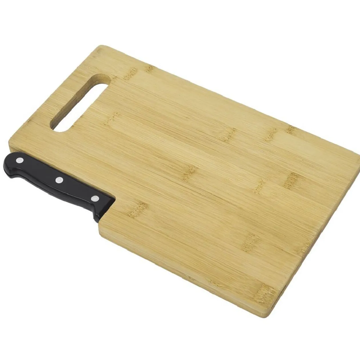 Planche à découper en bambou avec couteau