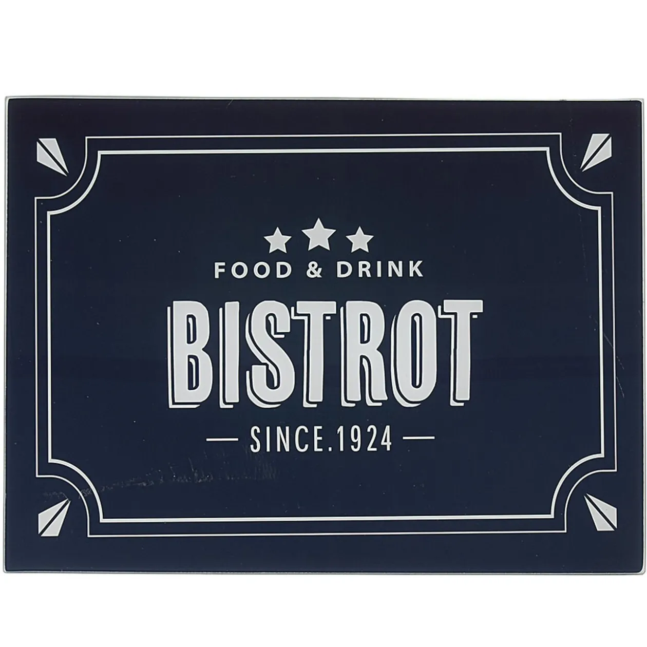 Planche à découper en verre design Bistrot noir blanc