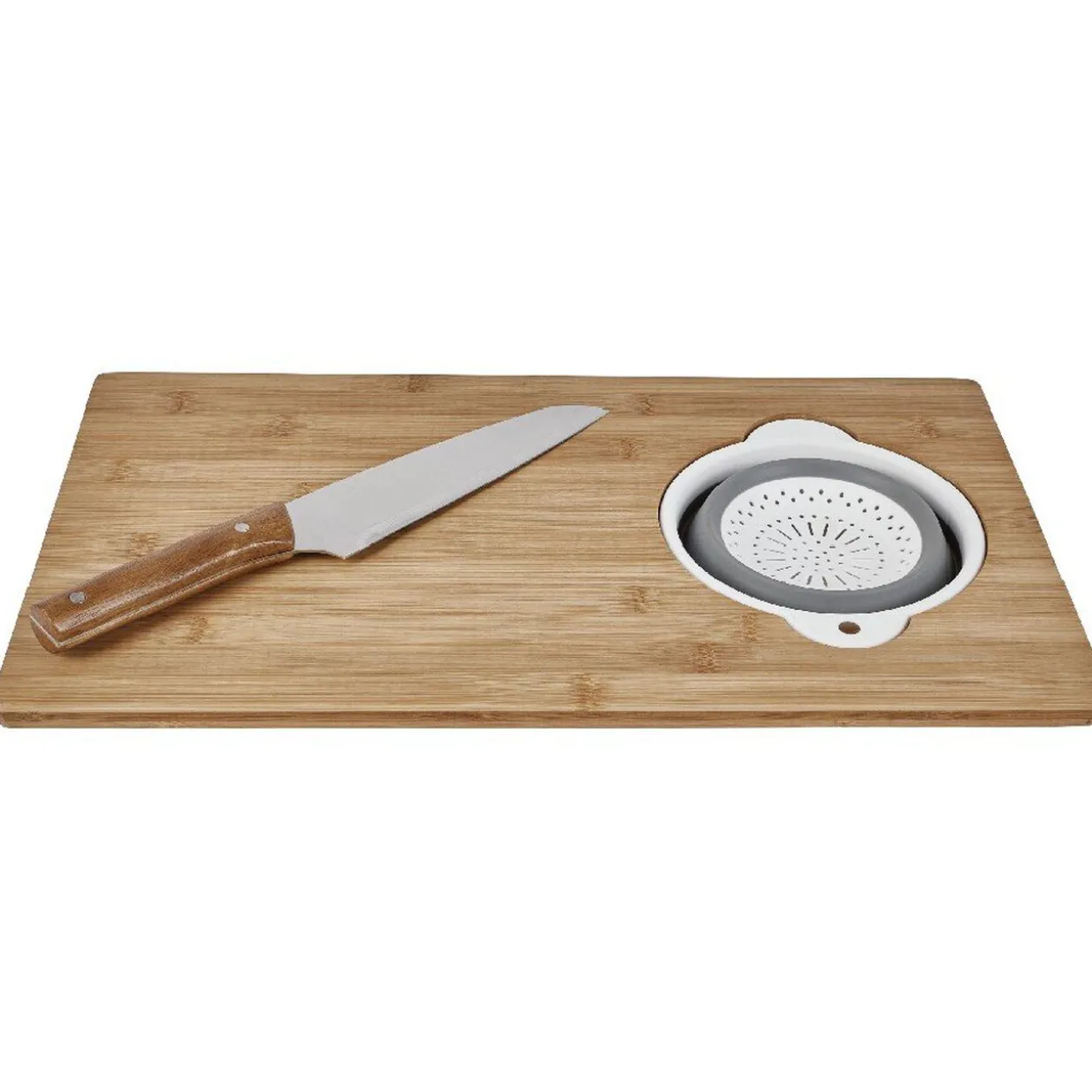 Planche à découper et mini passoire intégrée amovible