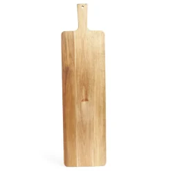 Planche de service XL en bois d'acacia avec pied 20x75cm