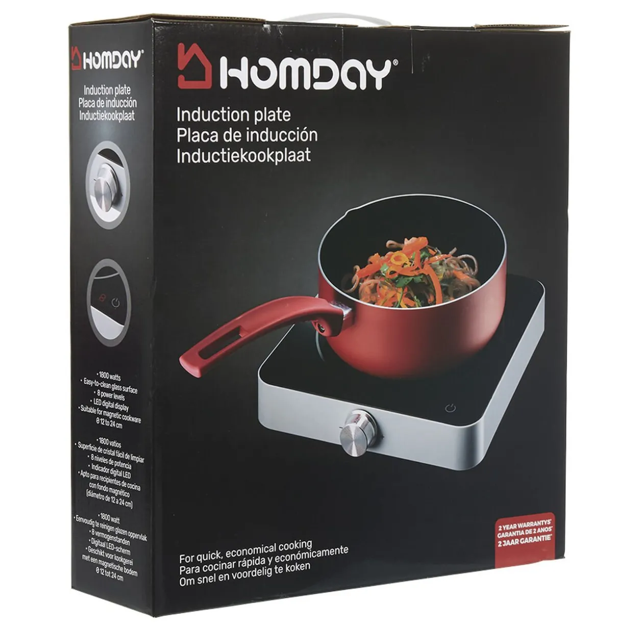 Plaque à induction noire et blanche Trisa 1 800 W