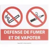 Plaque signalétique "Défense de fumer et de vapoter" - 24x20 cm