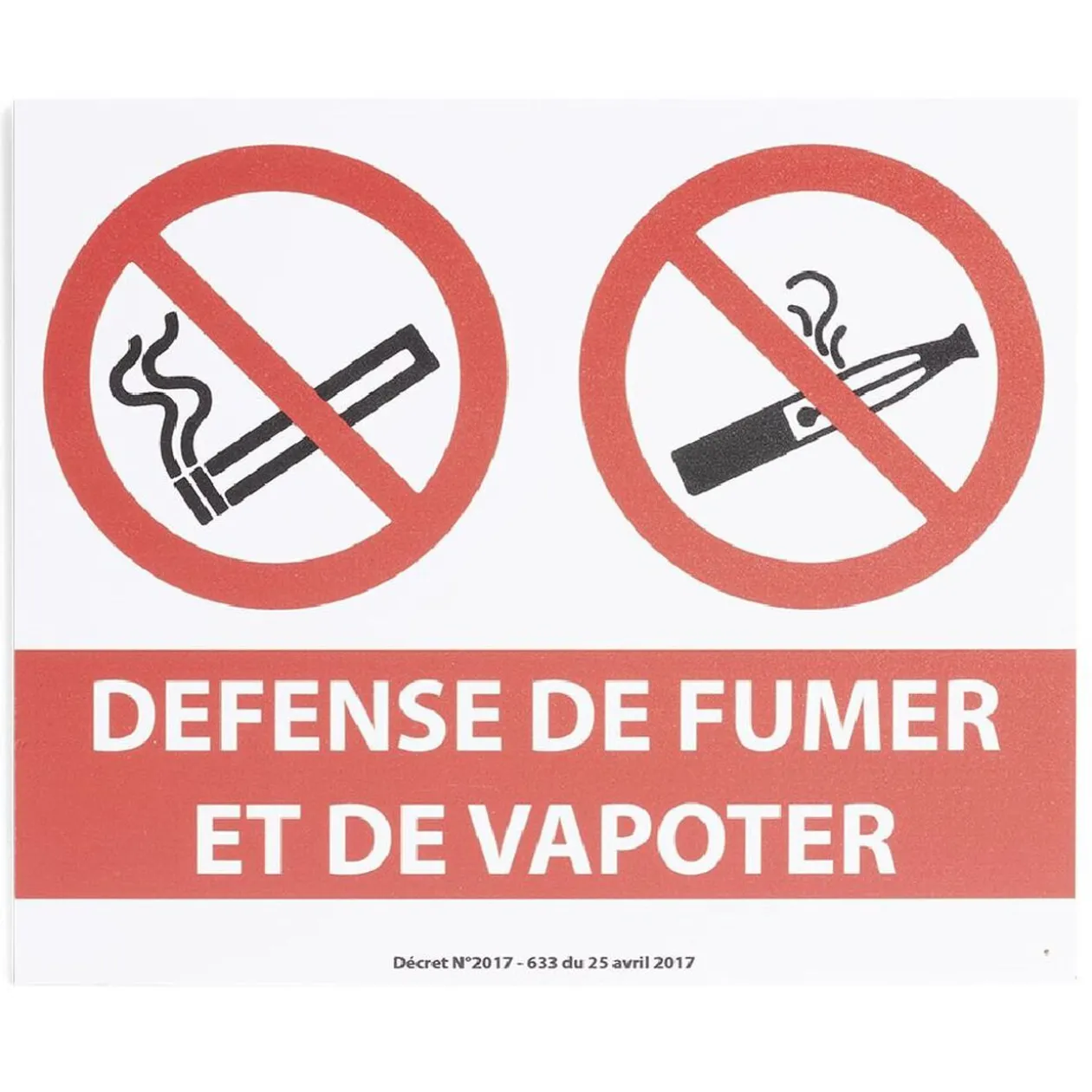 Plaque signalétique "Défense de fumer et de vapoter" - 24x20 cm