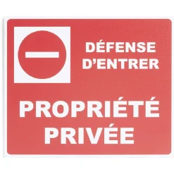 Plaque signalétique "Propriété privée" - 24x20 cm