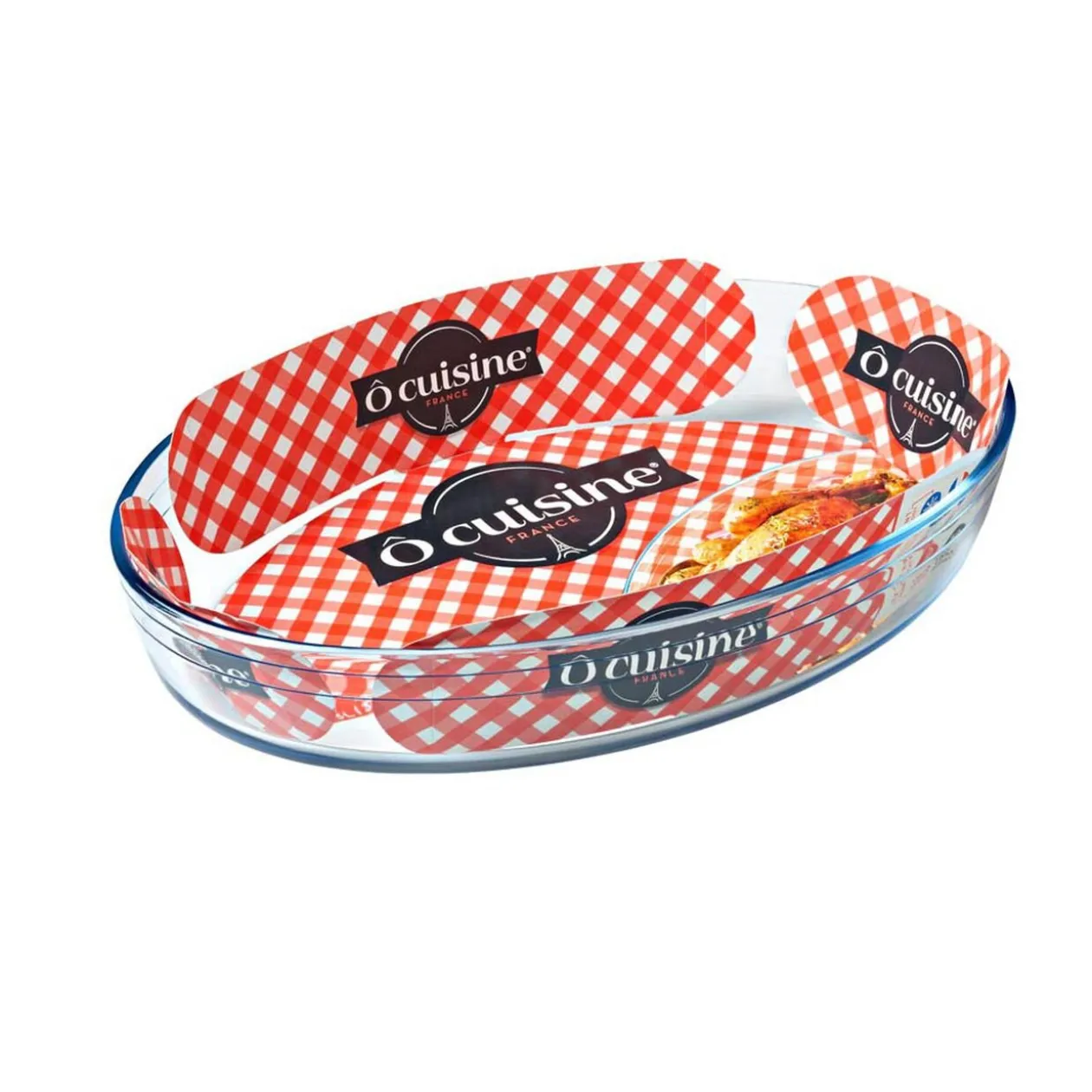 Plat à four ovale en verre extra résistant