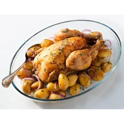 Plat à four ovale transparent