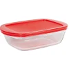 Plat à four rectangulaire en verre couvercle plastique