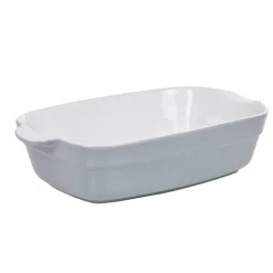 Plat à four rectangulaire gris blanc