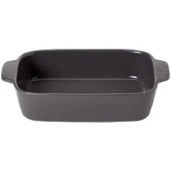 Plat à four rectangulaire uni gris
