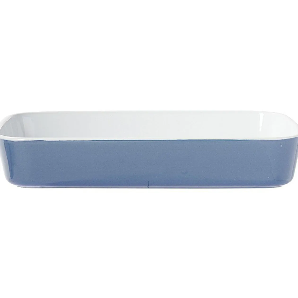 Plat cuisson rectangulaire exterieur bleu interieur blanc 1L 2L x2
