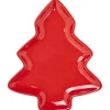Plat en grès forme sapin de Noël