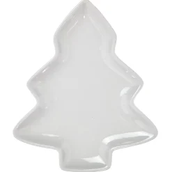 Plat en grès forme sapin de Noël