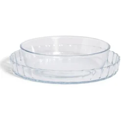 Plat en verre borosilicate x2 - Ø22,6cm et Ø27cm