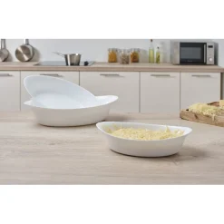 Plat four verre smart cuisine Luminarc blanc x 3