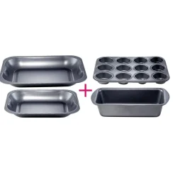 Plat gris carbone en métal x4