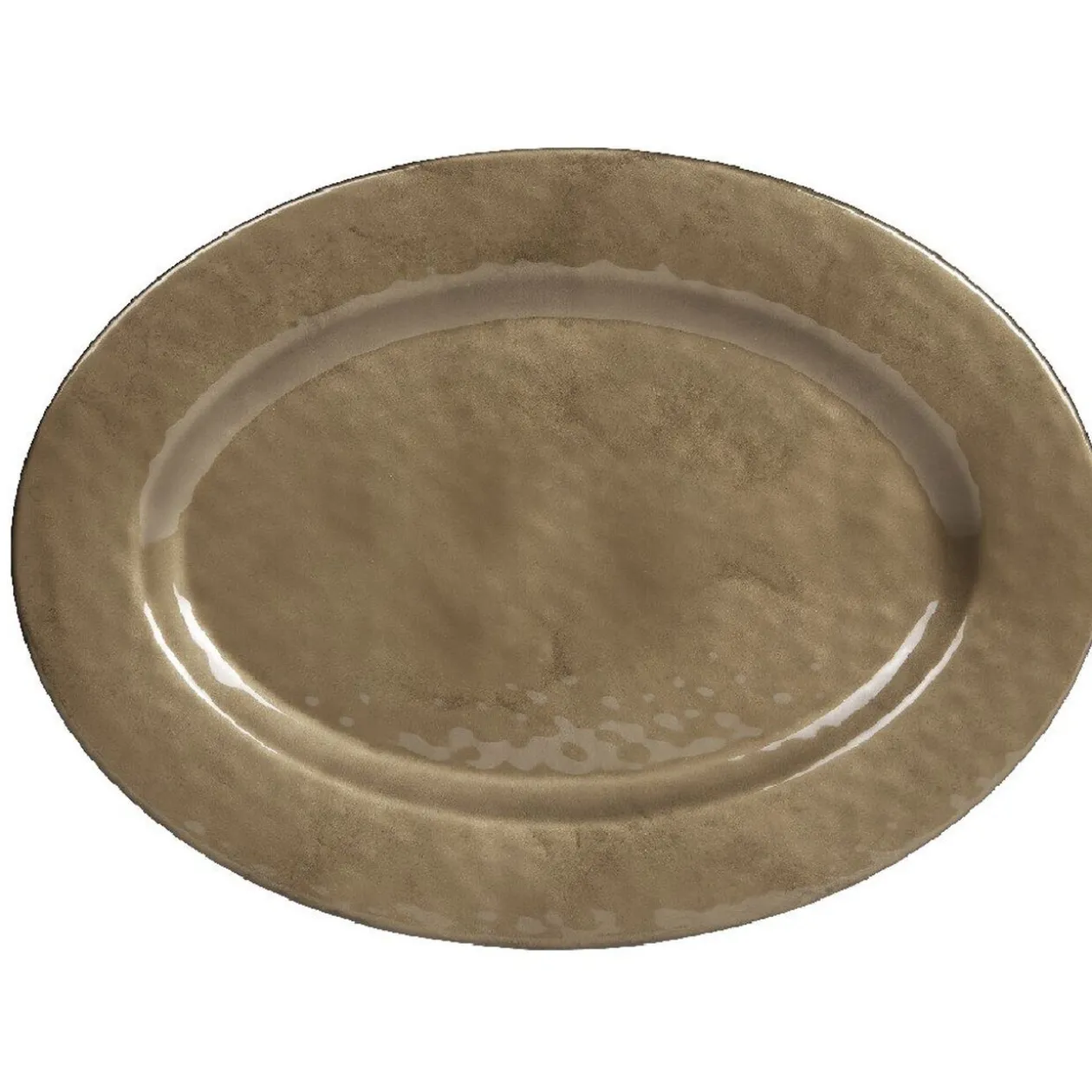 Plat ovale doré noir martelé