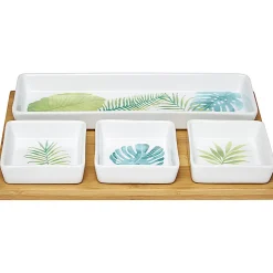 Plateau + 4 coupelles motif jungle