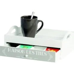 Plateau avec tiroir compartimenté design Maison des thés