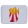 Plateau blanc rectangulaire style fast food cornet de frites