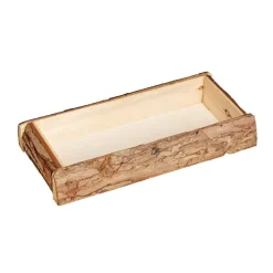 Plateau bois effet écorce L.29xH.5xl.15cm