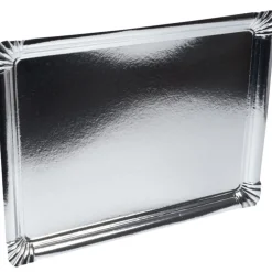 Plateau carton argenté x3