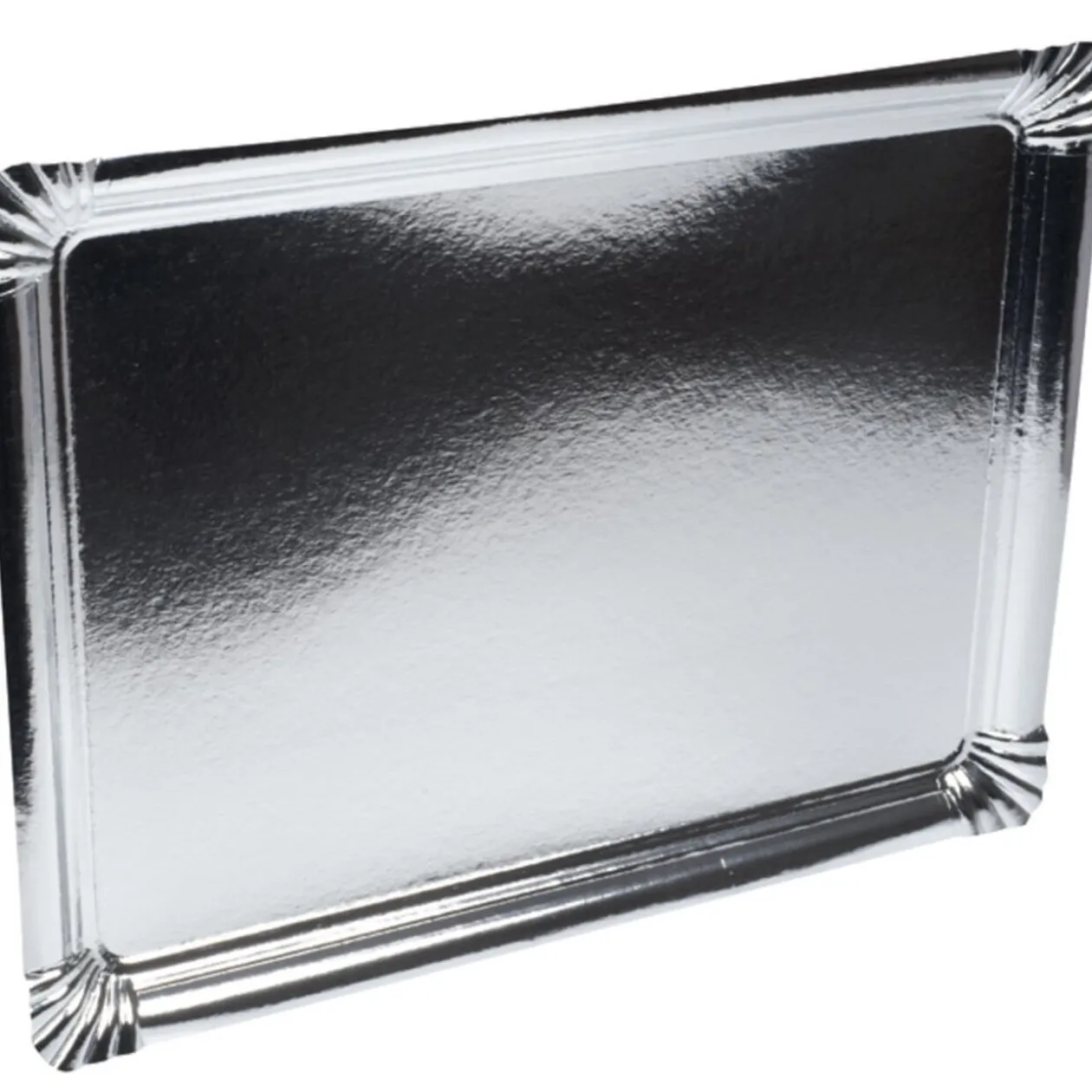 Plateau carton argenté x3