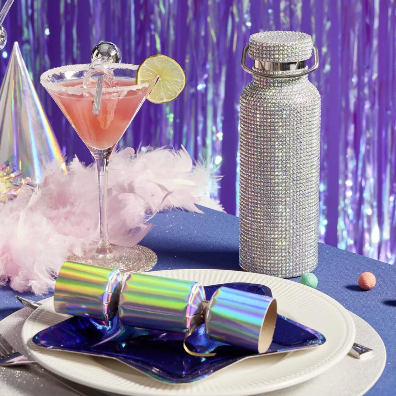 Plateau carton étoile argenté Ø24,5cm x6