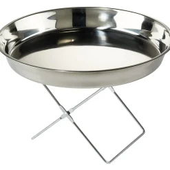 Plateau crustacés avec support argenté et couteau