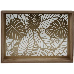 Plateau en verre et bois