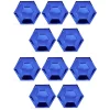Plateau hexagonal carton bleu métallisé Ø26cm x10